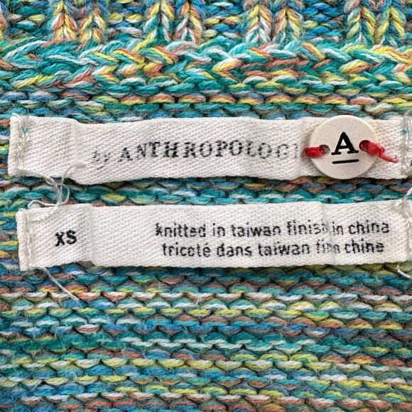 Anthropologie Sweater Womens Extra Small Green Tie Dye Hippie Boho Stretch Comfy - Picture 6 of 11